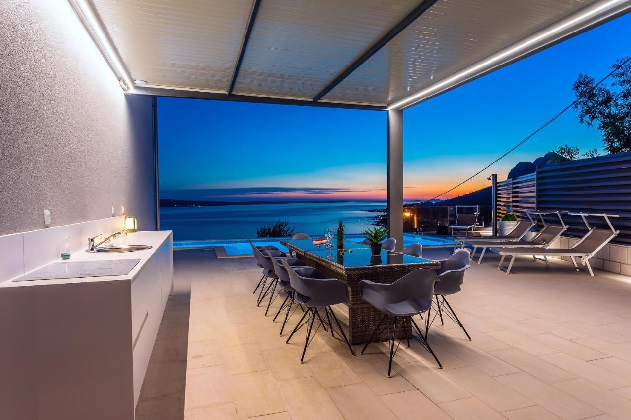 Villa Belvedere With Heated Pool, Billiards, Media Room, Sea Views,10 Pax Omiš Exterior foto